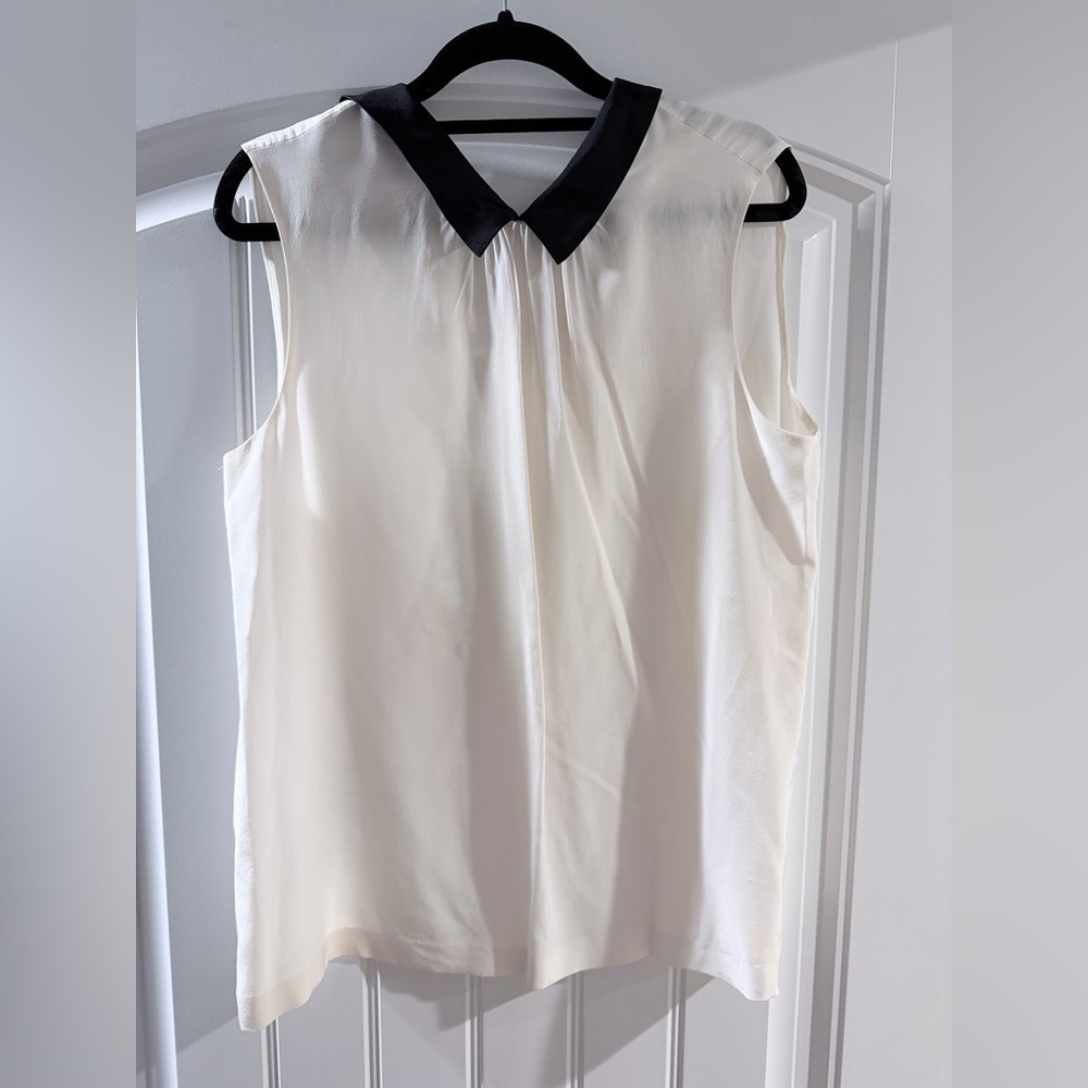 Kate Spade Cream Blouse with Black Collar